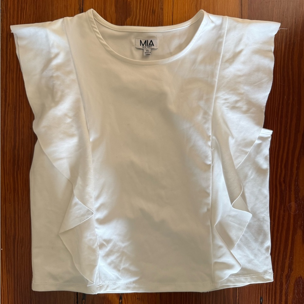 MIA Kids White Ruffle Top